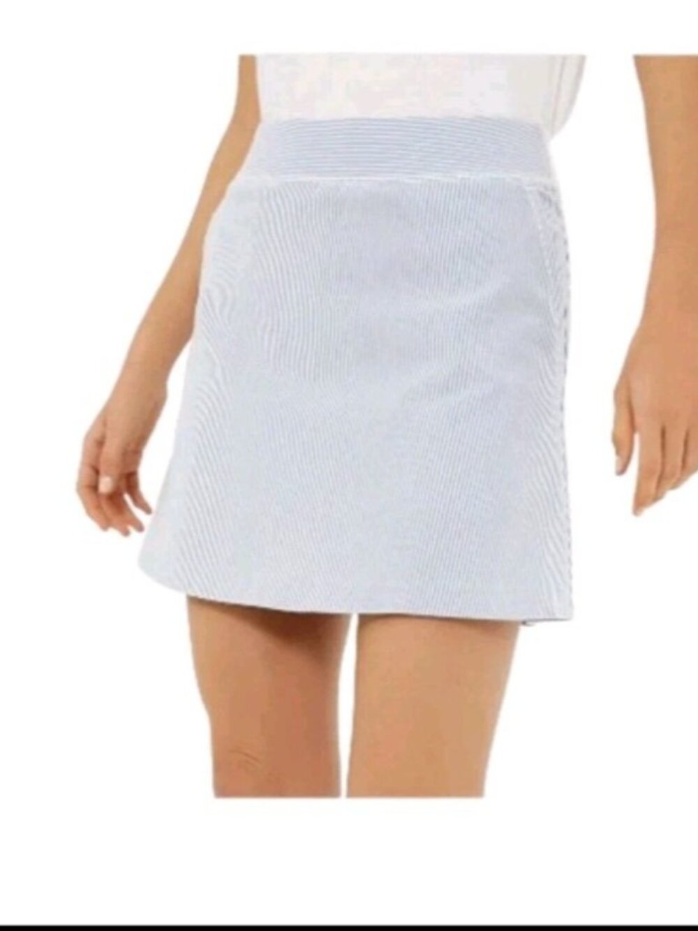 Tuckernuck Performance Seersucker Striped Winefred Golf Skirt Sz Med NWT Blue
